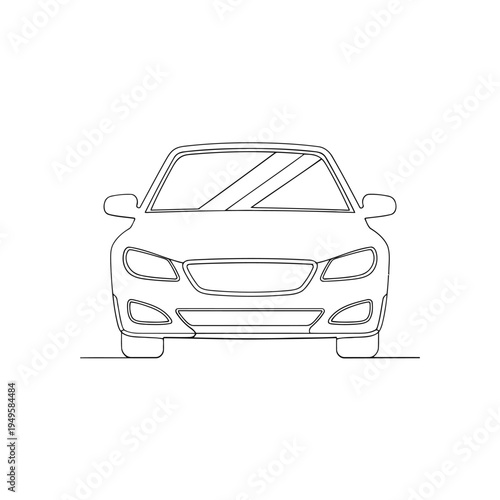 A detailed illustration of a car front view