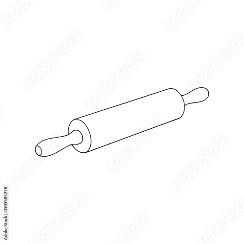 An illustration of a rolling pin on a surface for baking
