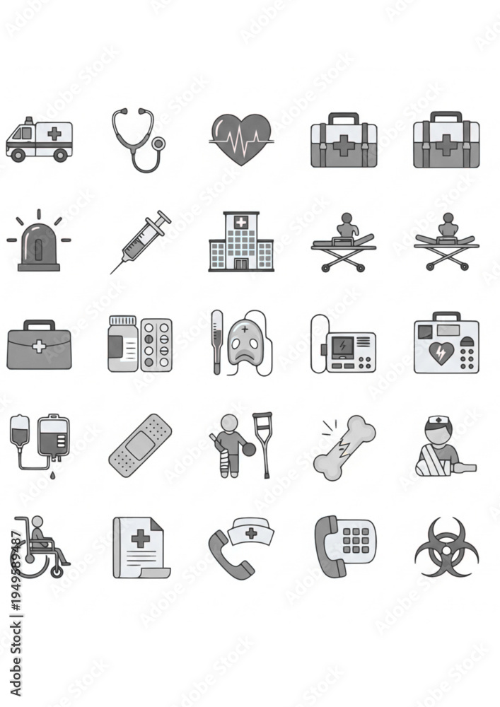 Fototapeta premium Medical Icons Set Design
