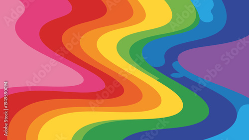 A vibrant colorful abstract background features flowing wavy bands of rainbow hues creating a dynamic and cheerful visual high quality professional detailed modern elegant stylish clean