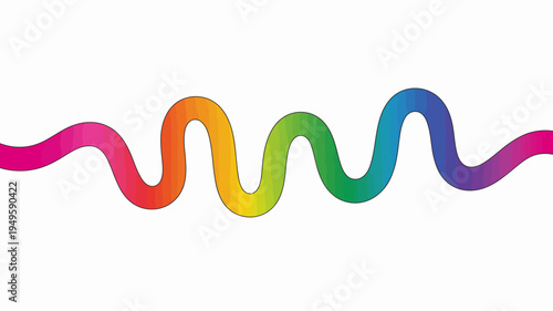 A vibrant flowing ribbon displays a full spectrum of rainbow colors transitioning smoothly from pink to purple high quality professional detailed modern elegant stylish clean crisp
