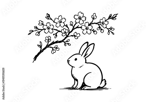 Bunny Hand Drawn Illustration Vector by AZ for Books, Arts, Design and Decoration Graphic Asset
