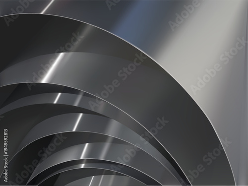 thin aluminum coil detail with bright light effect. vector illustration created with gradient mesh tool.