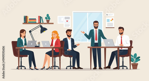 Business Professionals in Meeting Room Discussion.