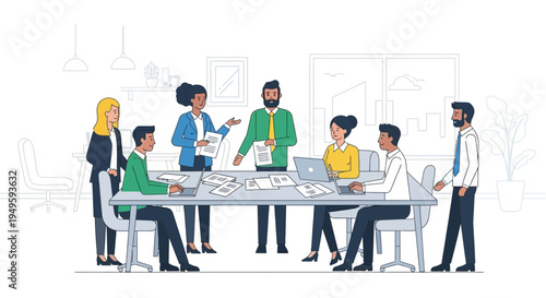 Diverse Group of People in Business Meeting.