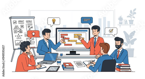 Business Team Meeting Brainstorming Session Planning.