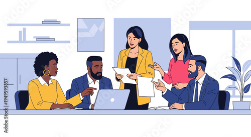 Diverse Business Team Working Together Collaborating.