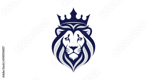 Lion head with crown vector illustration