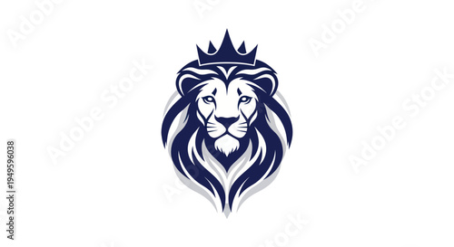 Lion with crown emblem illustration