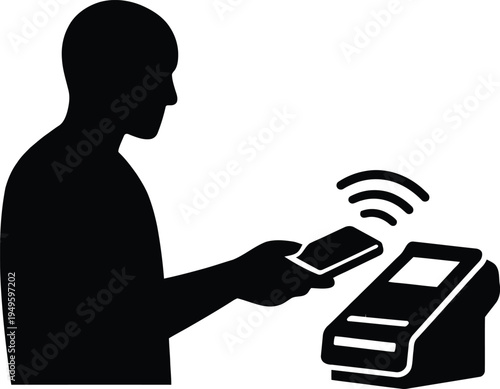 mobile wallet payment silhouette icon