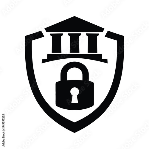 secure financial institution silhouette icon