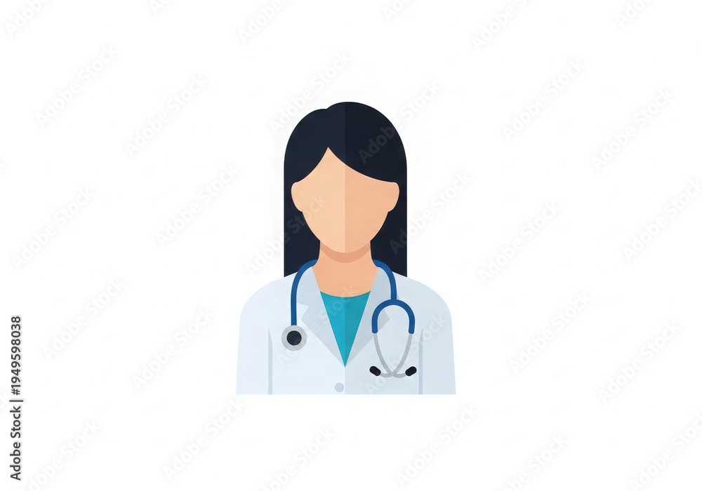 Fototapeta premium Doctor with Stethoscope, Medical Professional Avatar Icon