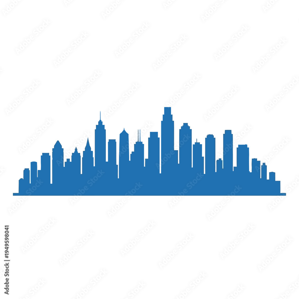 Fototapeta premium Modern urban city skyline silhouette vector illustration representing a vibrant metropolitan landscape and architectural progress suitable for various design projects and digital assets