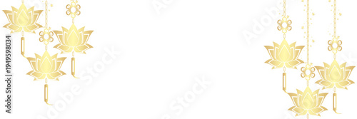 Hanging lotus illustration background for vesak day