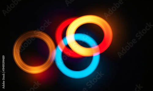 overlapping glowing circula...