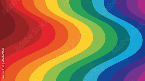 A vibrant and colorful abstract background features undulating rainbow stripes transitioning smoothly from red to violet high quality professional detailed modern elegant stylish clean crisp digital