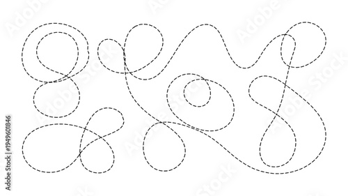 A minimalist black and white illustration depicts a series of interconnected looping lines forming an abstract organic pattern high quality professional detailed modern elegant stylish clean
