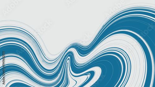 An abstract composition featuring flowing curved lines in shades of blue and white creating a dynamic and wave like visual effect high quality professional detailed modern