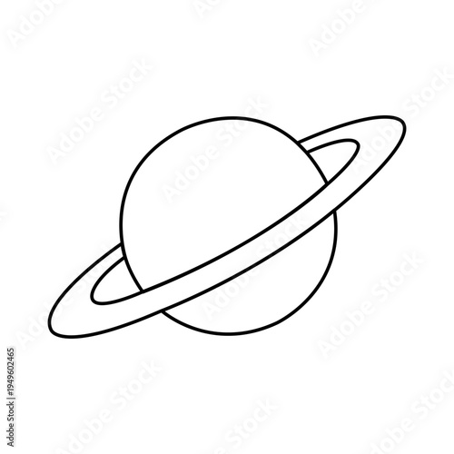 minimalist Saturn vector design outline