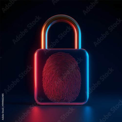 Neon Lock with Fingerprint Scan.