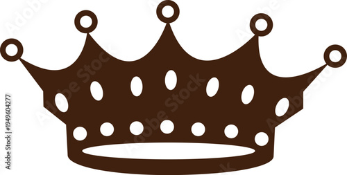 A brown crown icon with white dots