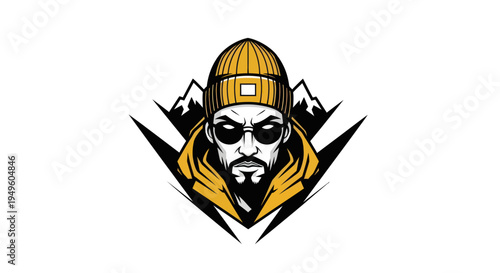 Stylish man with sunglasses and mountains