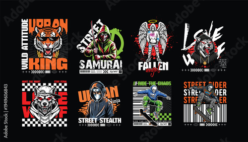 Streetwear T-Shirt Design Bundle – Urban Graphic Tee Pack