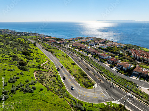 A Birds Eye View of a Cliffside Community Next to the Ocean