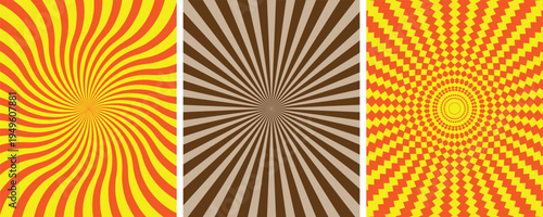 Vibrant optical illusion art with geometric patterns and radiating lines