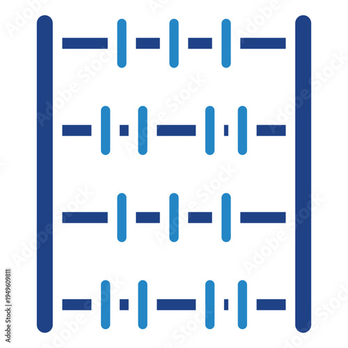 Abacus Dual Tone Icon Mini Illustration, Use For Modern Concept, Print, Ui, Ux Kit, Web And App Development. Vector Related To Kindergarten, Preschool, Kids And Baby