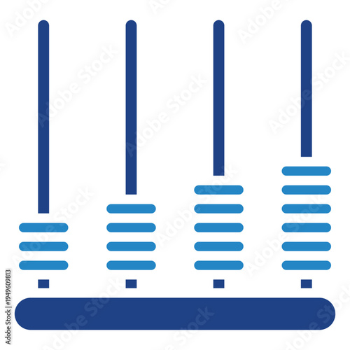Abacus Dual Tone Icon Mini Illustration, Use For Modern Concept, Print, Ui, Ux Kit, Web And App Development. Vector Related To Kindergarten, Preschool, Kids And Baby