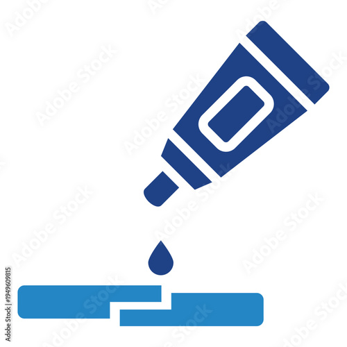 Glue Dual Tone Icon Mini Illustration, Use For Modern Concept, Print, Ui, Ux Kit, Web And App Development. Vector Related To Kindergarten, Preschool, Kids And Baby