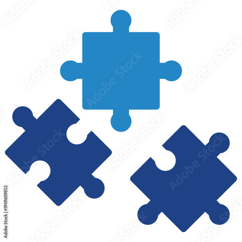 Puzzle Dual Tone Icon Mini Illustration, Use For Modern Concept, Print, Ui, Ux Kit, Web And App Development. Vector Related To Kindergarten, Preschool, Kids And Baby