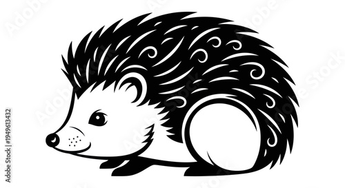 Stylized hedgehog illustration on white