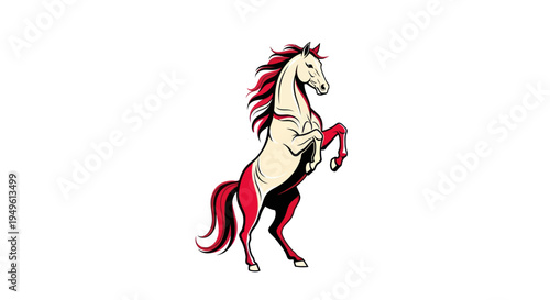 Stylized horse illustration on white background