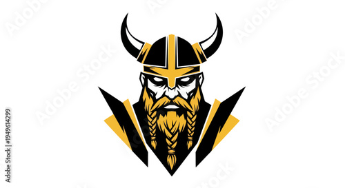 Viking warrior illustration on white background