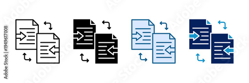 File Transfer Icon Set Multiple Style Collection