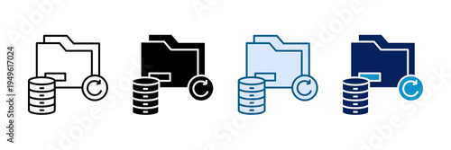 File Restore Icon Set Multiple Style Collection