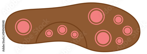 Close-up of brown truffle with pink marbling pattern