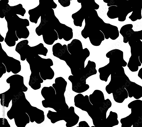 Silhouette Ginger Pattern. Ginger Root seamless pattern. Hand Drawn Botanical Rhizome Illustration. Vintage Monochrome Spice Doodle. Repeating Culinary Ingredient Background. 