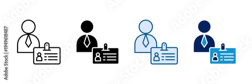 Business Card Icon Set Multiple Style Collection