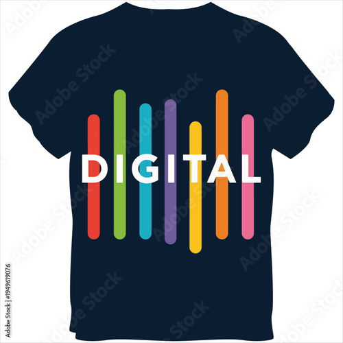 Modern Digital Typography T Shirt Vector Design,
Colorful Geometric Bar Style Digital Text Illustration,
Minimal Digital Word T Shirt Artwork Vector.
