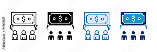 Crowdfunding Icon Set Multiple Style Collection