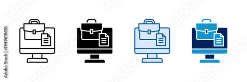 Online Portfolio Icon Set Multiple Style Collection