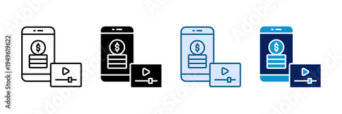 Sponsor Ads Icon Set Multiple Style Collection