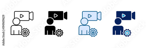 Creator Brand Icon Set Multiple Style Collection