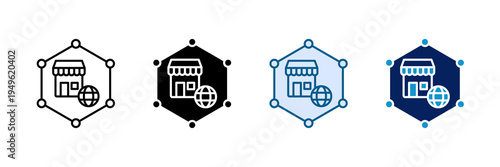 Area Coverage Icon Set Multiple Style Collection