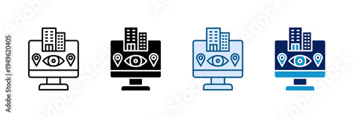 Remote Monitoring Icon Set Multiple Style Collection