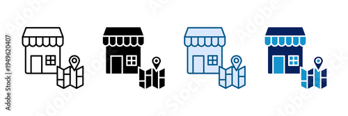 Territory Zone Icon Set Multiple Style Collection