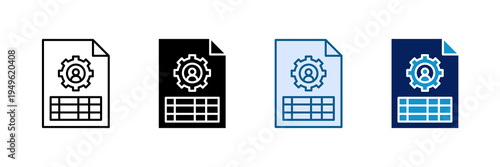 Skill Matrix Icon Set Multiple Style Collection